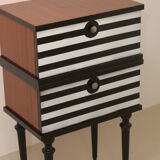 Pair of bedside table restyled swing door year 60