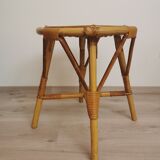 Vintage rattan side table/stool