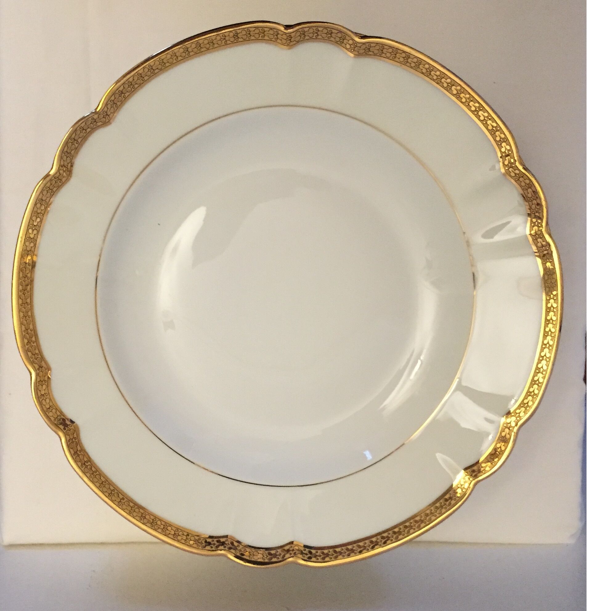 Set of 6 hollow plates of Limoges porcelain