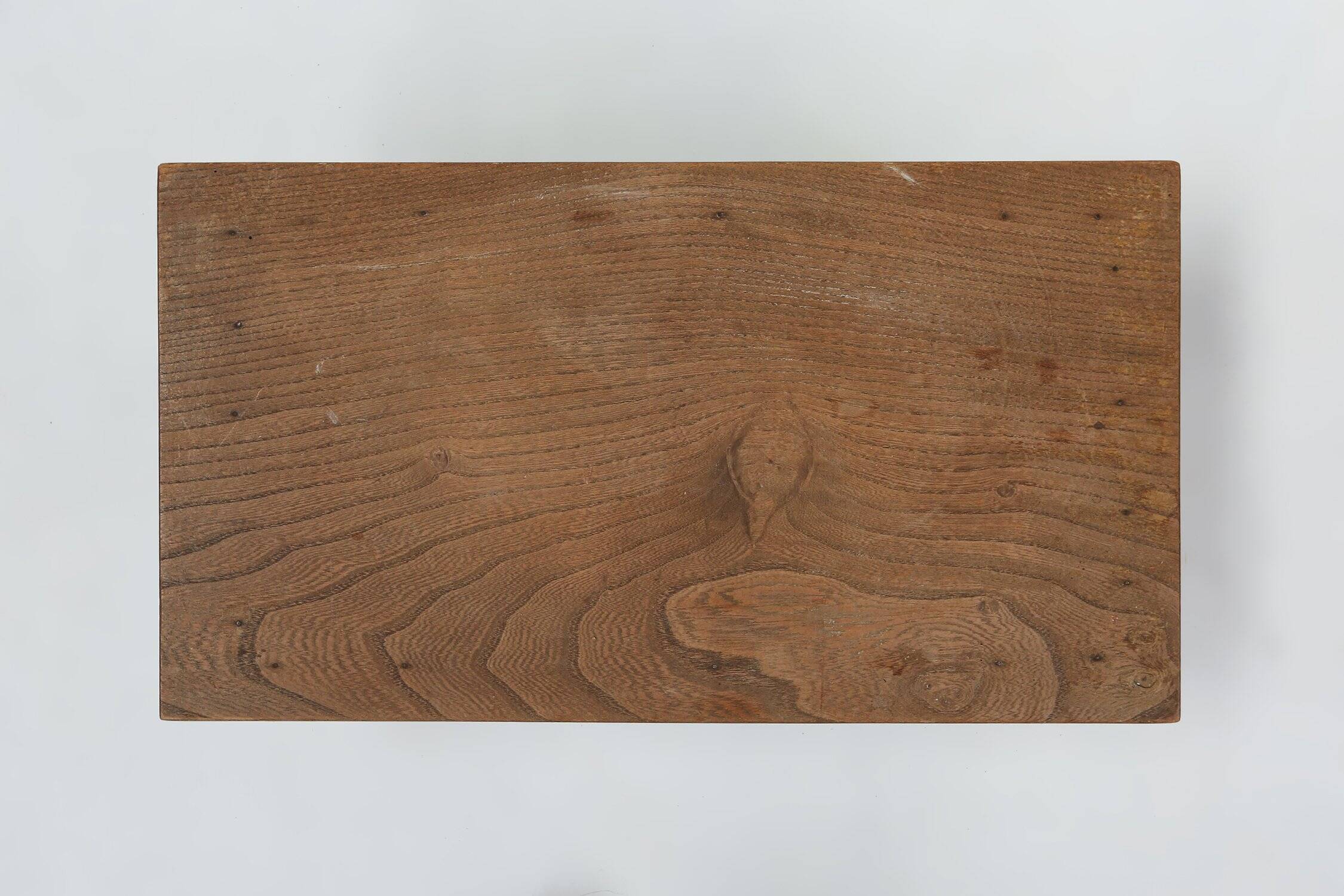 Small Rustic Wooden Stool with Curved Base, France, 1900s