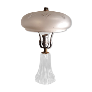 lampe pied cristal et