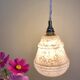 Vintage tulip pendant light in pink Clichy glass