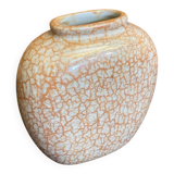 Vintage 1970s Beige and Gold Ceramic Vase by Dr Pierre Ricaud