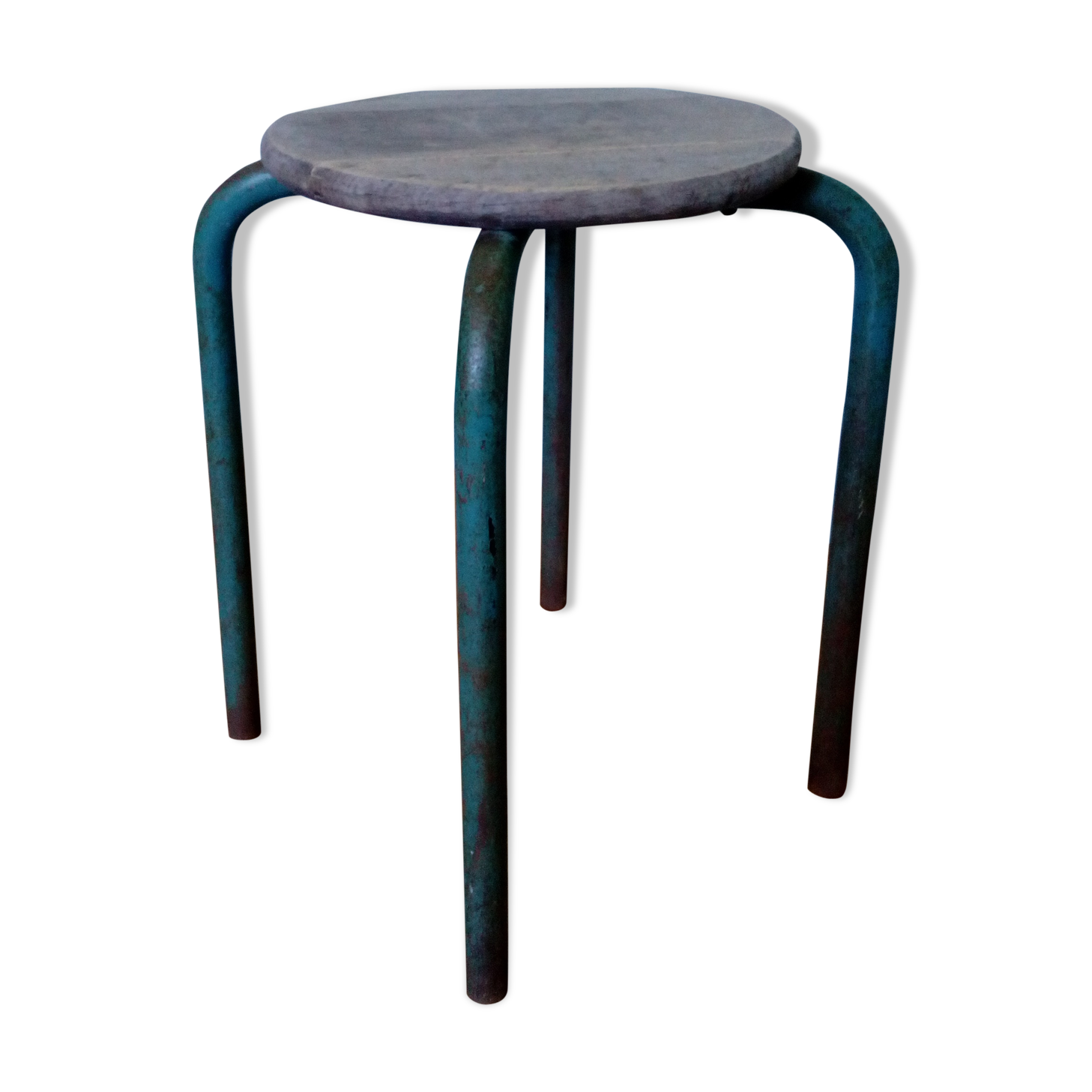 Industrial workshop in wood and metal stool
