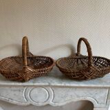 Set of two wooden baskets