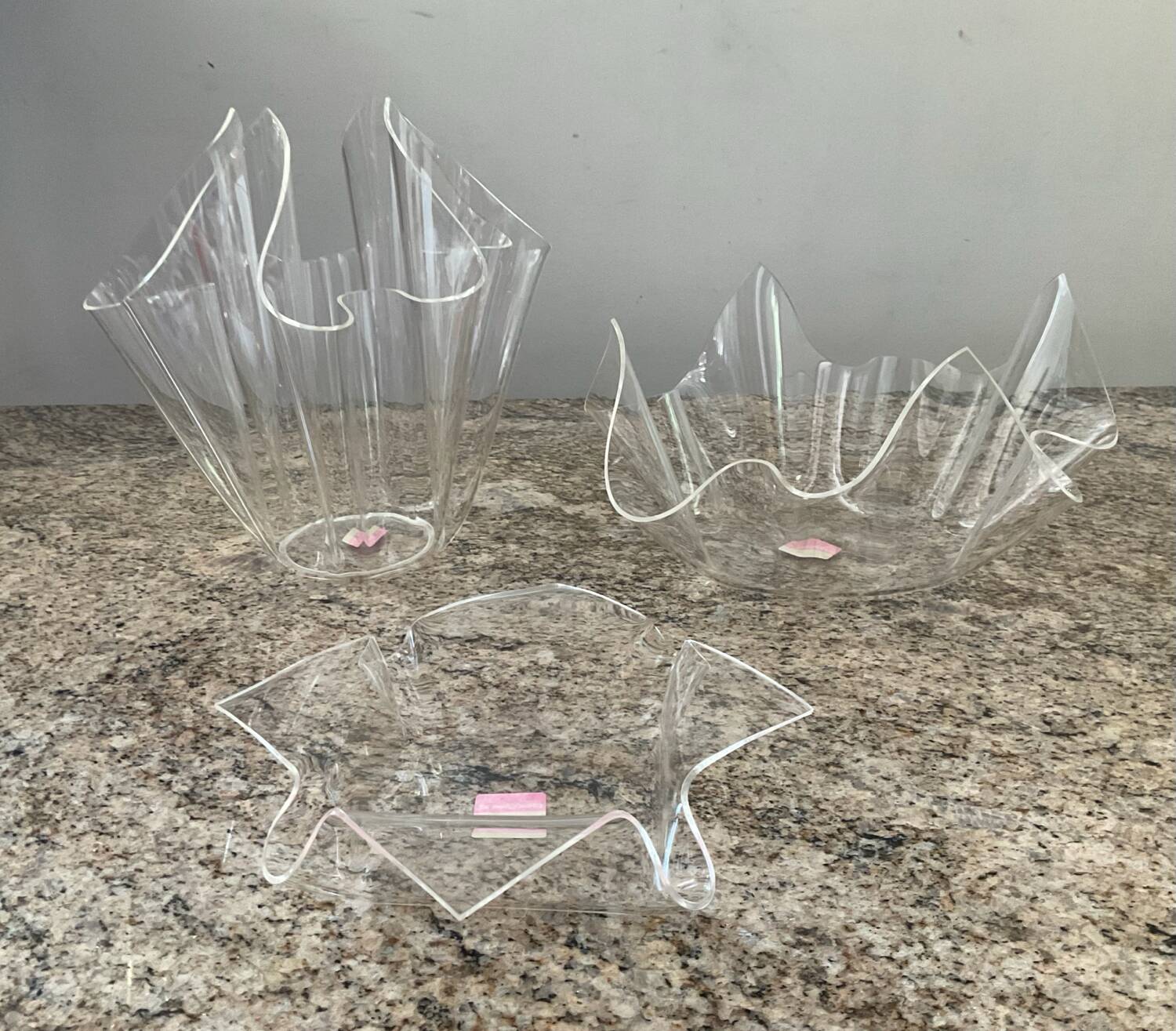 Trio of Röhm handkerchief vases from the 70s and 80s