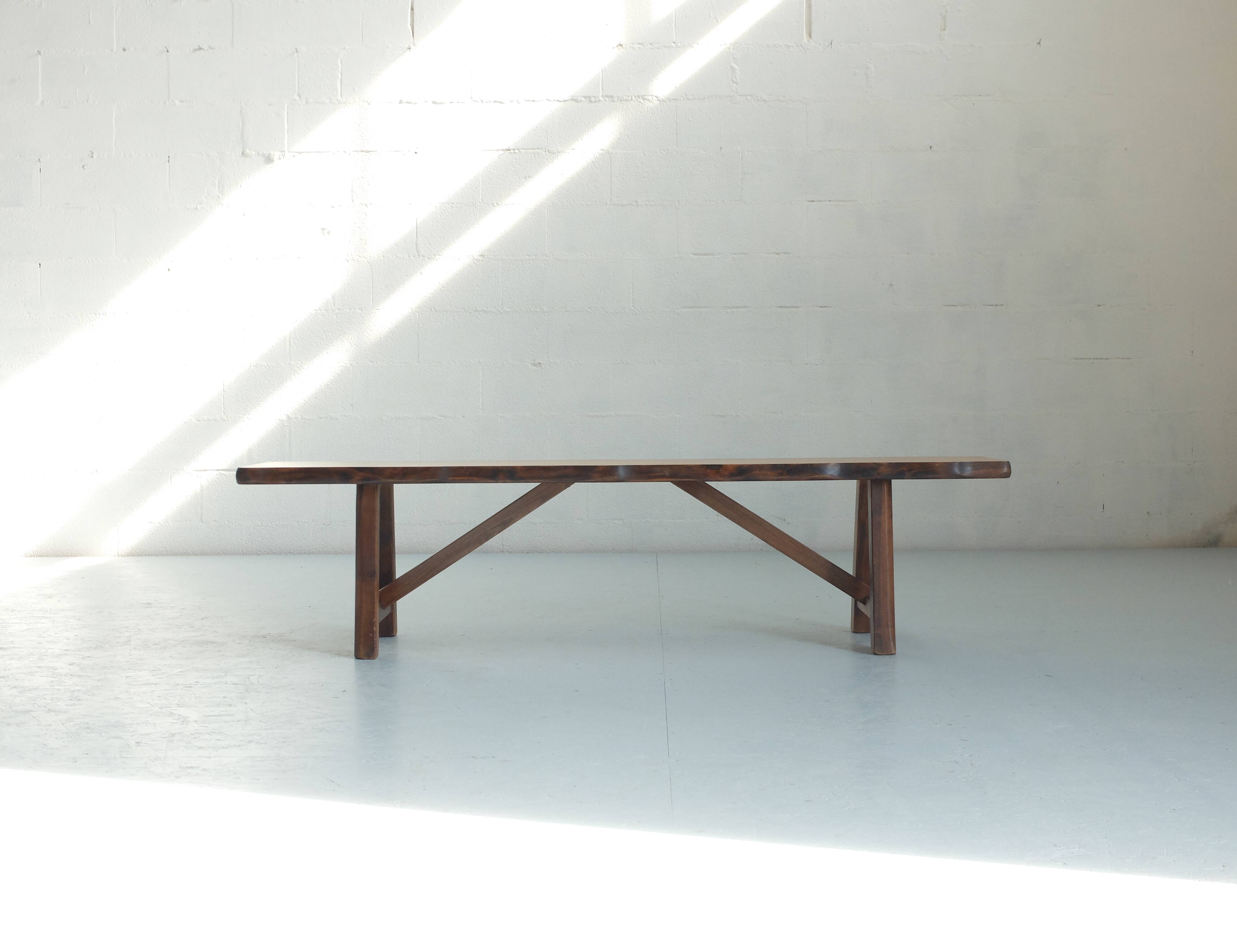 Massive oak bench published by Aranjou 1970