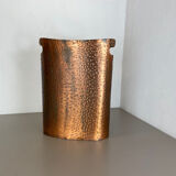 Original Metal Copper and Rattan Hollywood Regency Umbrella Stand Germany, 1950s
