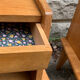 Pair of bedside feet compass solid oak vintage 1950