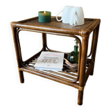 Small vintage table - rattan & canework