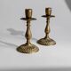 Vintage 1930s Solid Brass Candleholders Set of 2, Warm Golden-Brass, Italian Classic Table Decor