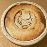 Antique Pot Cup Pottery Dove Stoneware Beige Brown Vintage