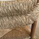 Brutalist vintage beech chair and mid-century straw