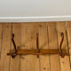 Thonet curved wood wall coat rack with 3 hooks, late 19th century
