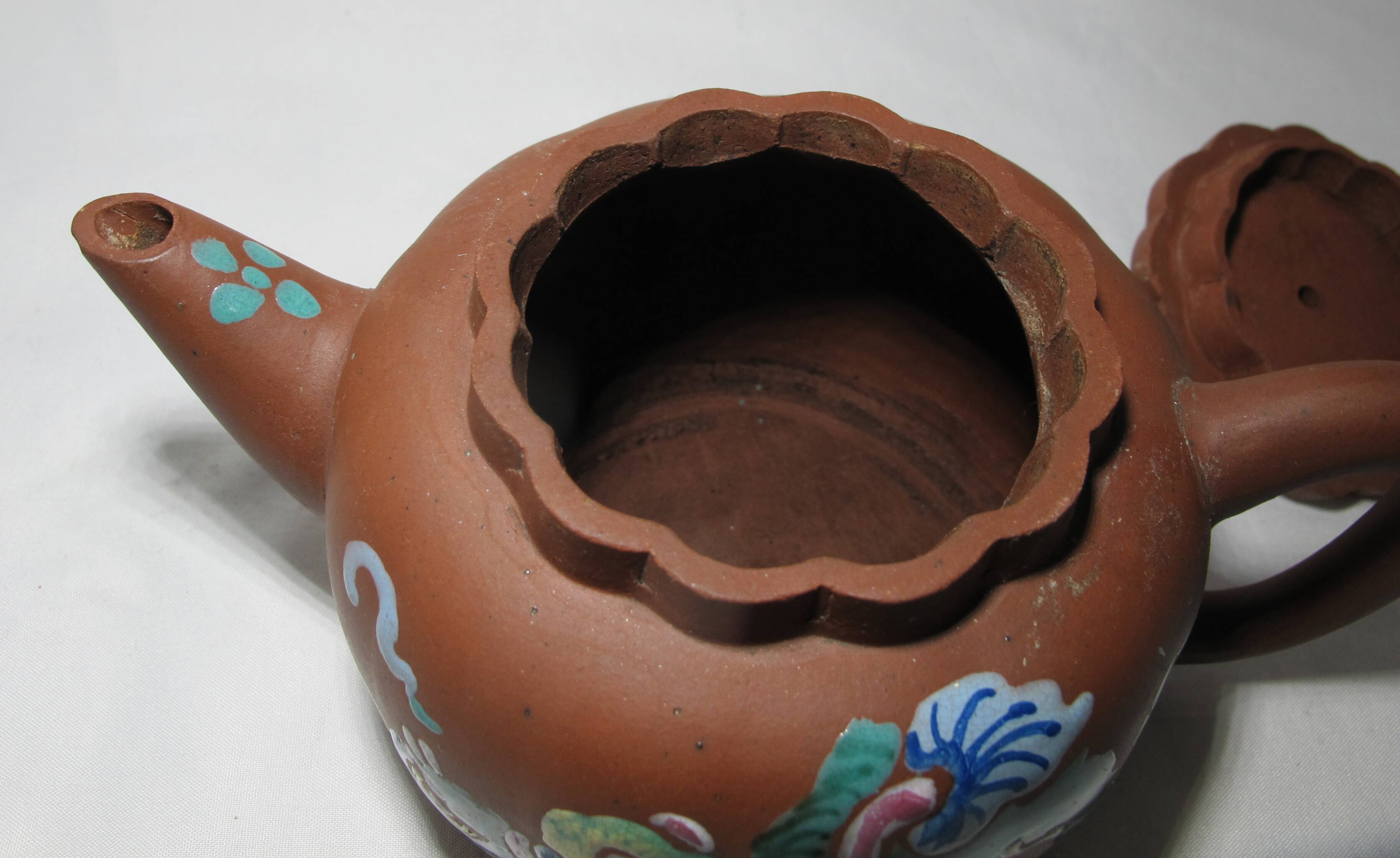 Old small Chinese Yixing terracotta teapot