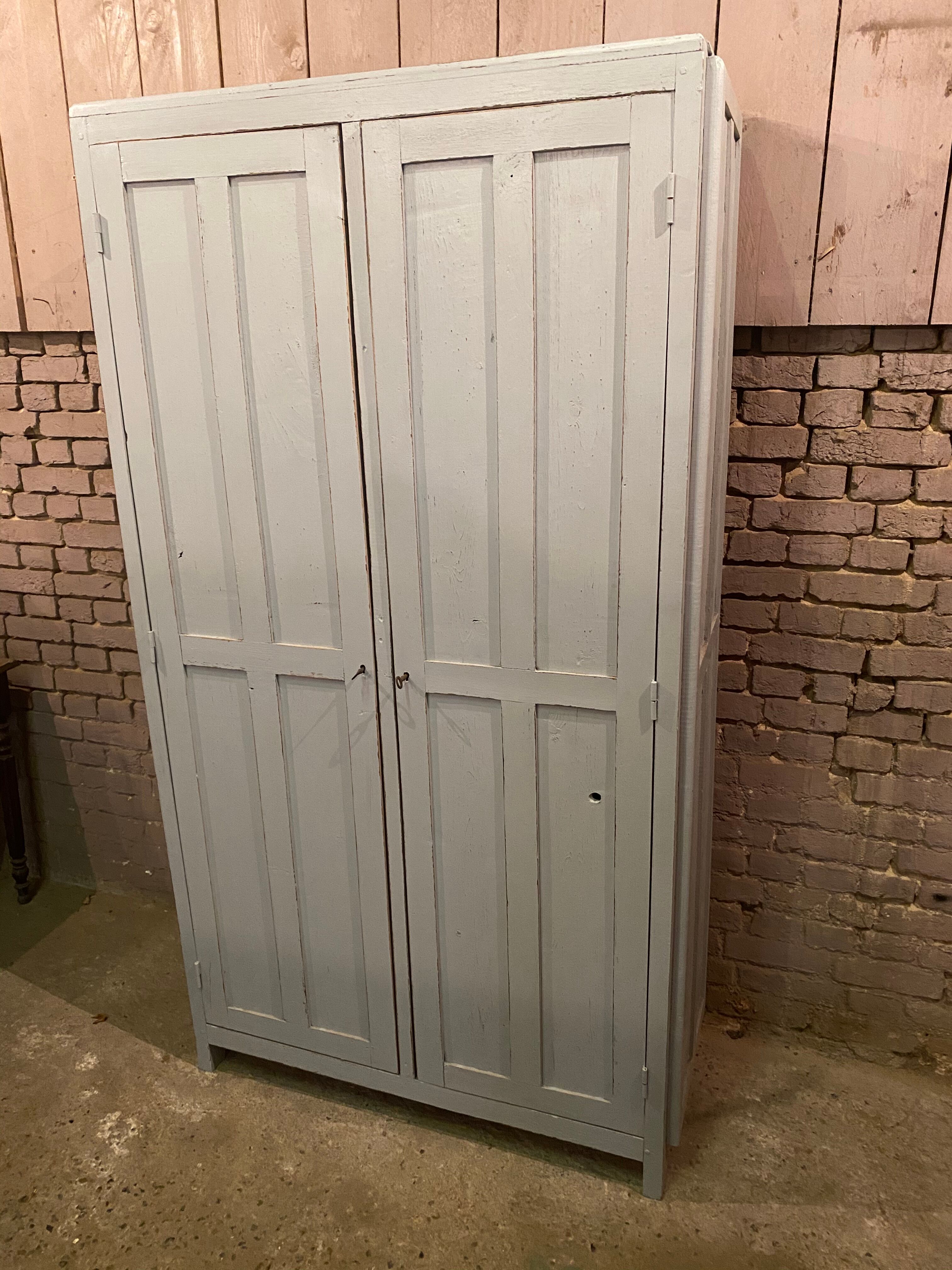 Vintage Parisian wardrobe patinated grey