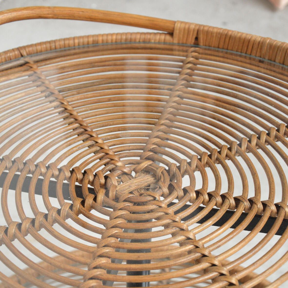 Wicker and rattan coffee table 1960