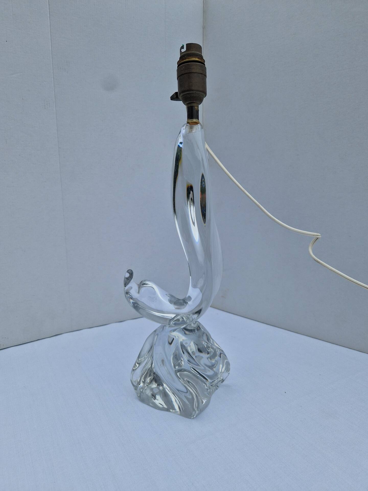 Lamp Base Swan Neck Signed Daum