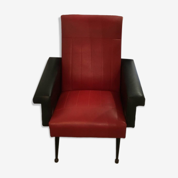 Rockabilly armchair in skai 1950s-1960s
