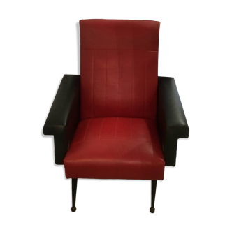 Rockabilly armchair in skai 1950s-1960s