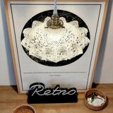 Vintage glass pendant lamp from Clichy