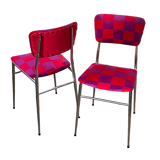 Duo of patchwork chairs checkerboard