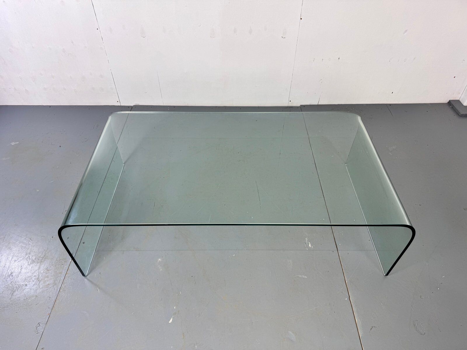 Modern Italian glass waterfall side table attr  Fiam, 1980s