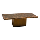 Table basse avec plateau en laiton pressé et gravé par Illum Wikkelsø