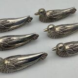 Set of 6 Vintage Duck-Shaped Silver-Plated Knife Rests SILEA