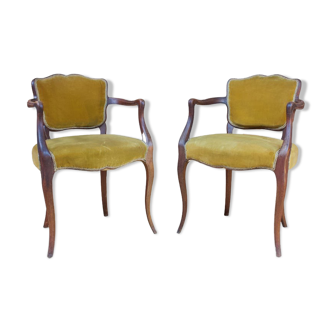 Pair of Bridge Armchairs Louis XV Style, Twentieth Century