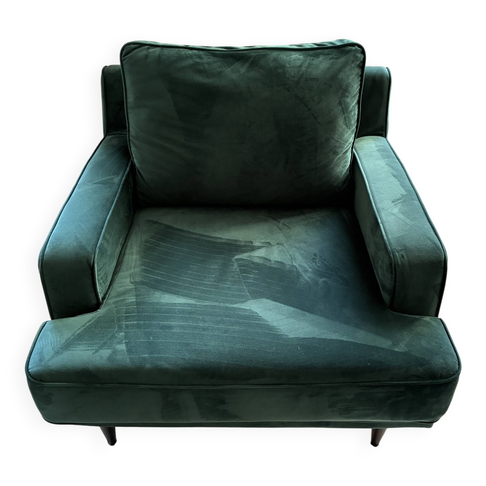 Set of 2 green velvet armchairs Camif