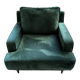Set of 2 green velvet armchairs Camif