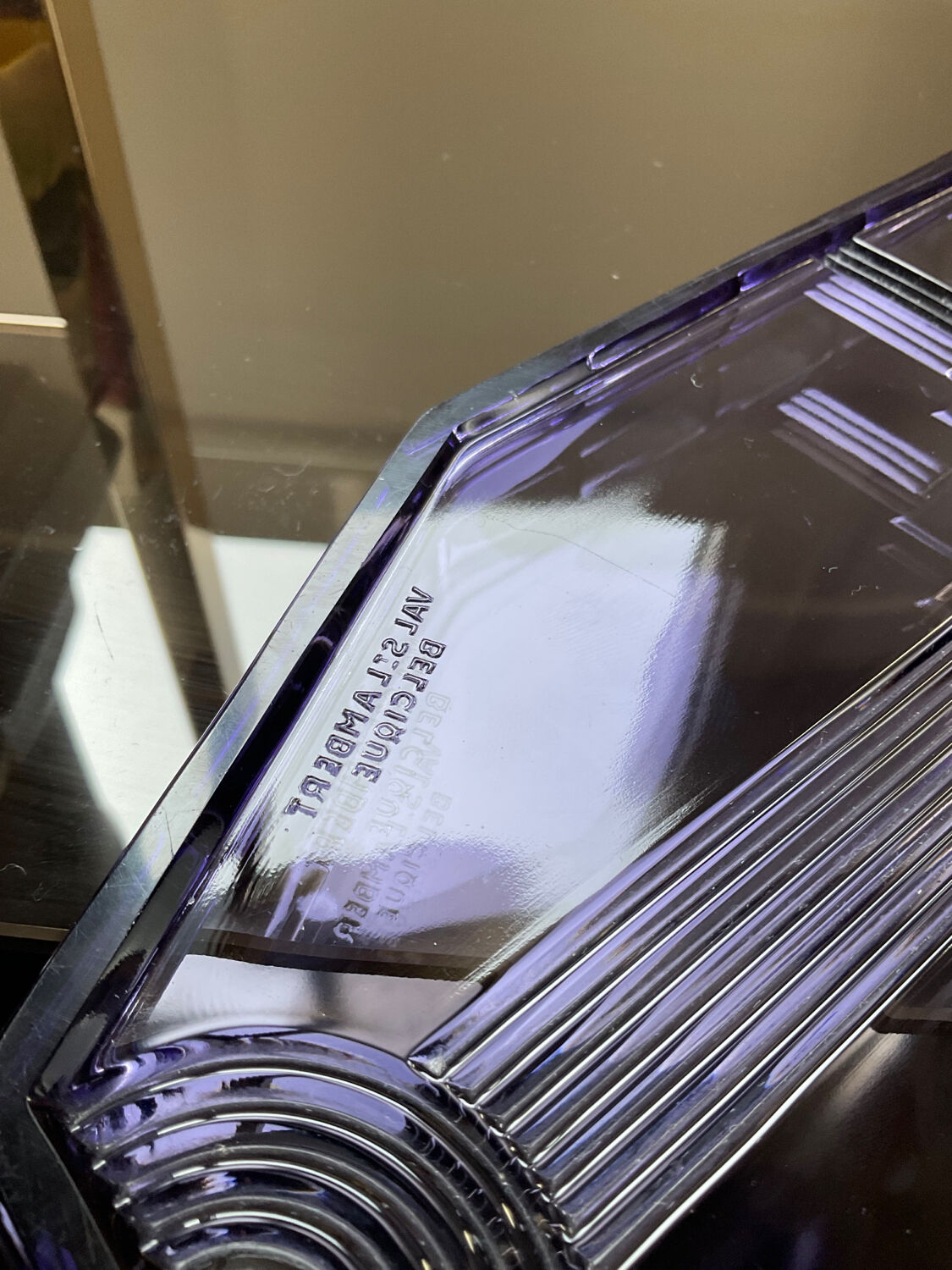 Art Deco crystal tray from Val Saint Lambert
