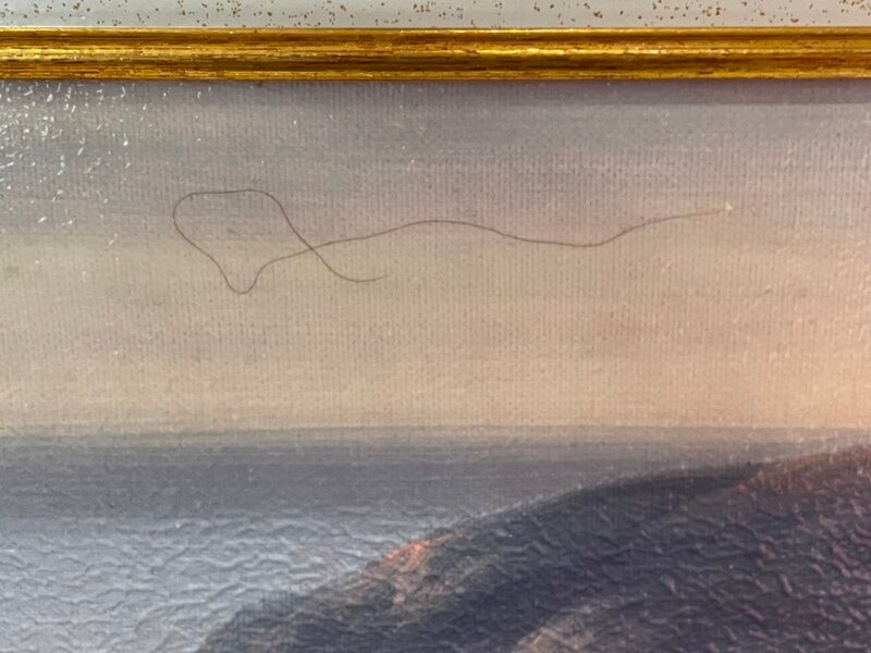 Landscape hamlet sea view - oil or acrylic on canvas , signed Ramsey