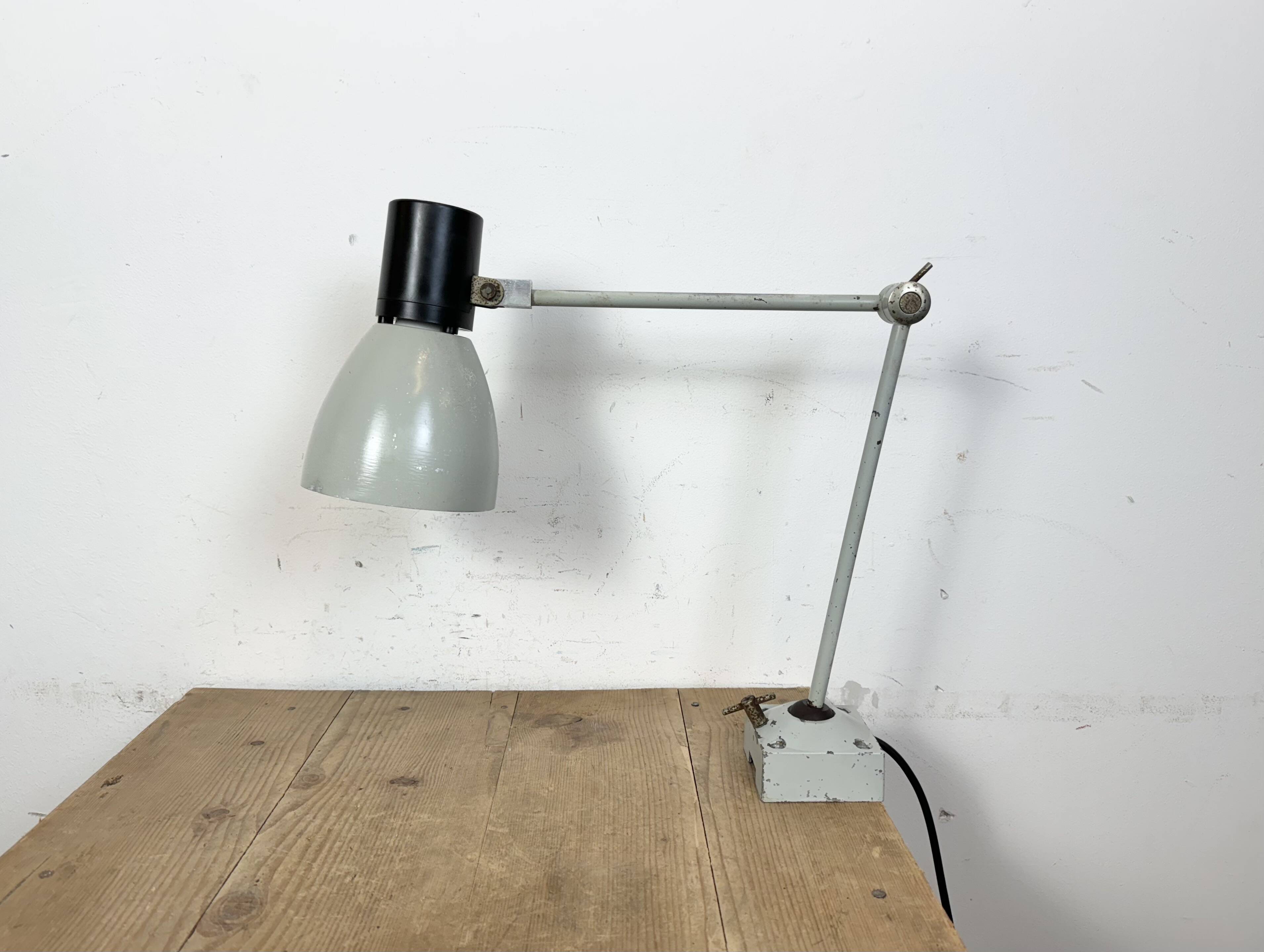 Grey Industrial Table Lamp from Elektrosvit, 1970s