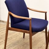 Two Mid-Century Modern Teak Armchairs by Hartmut Lohmeyer for Wilkhahn, 1950s