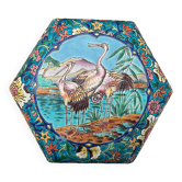 Large box of storks and enamel flowers from Longwy 1919-1939