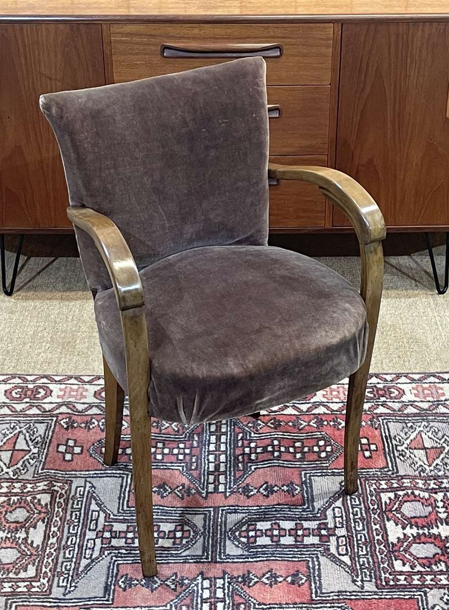 Art Deco bridge armchair in beech