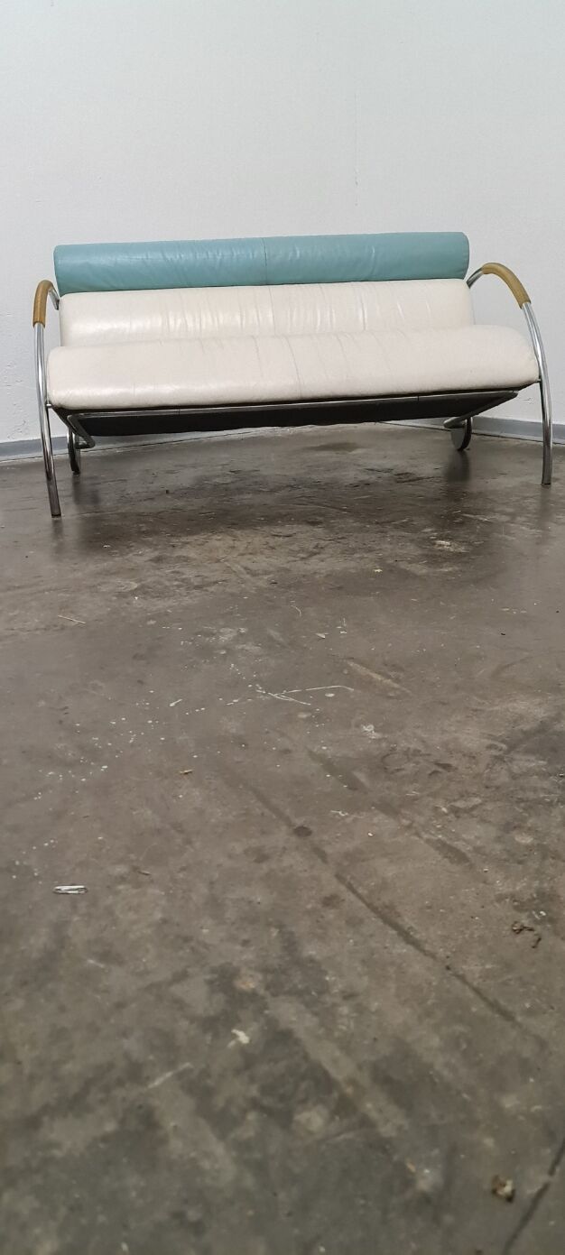 Vintage leather memphis sofa