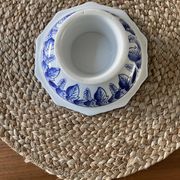 Blue and white porcelain compote, Delft style.