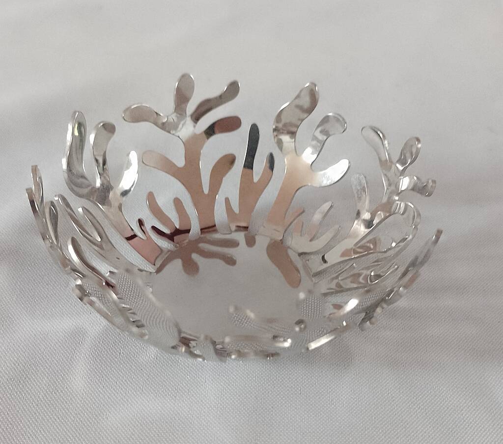 Alessi Mediterraneo Candle Holder Tea Light Silver Color