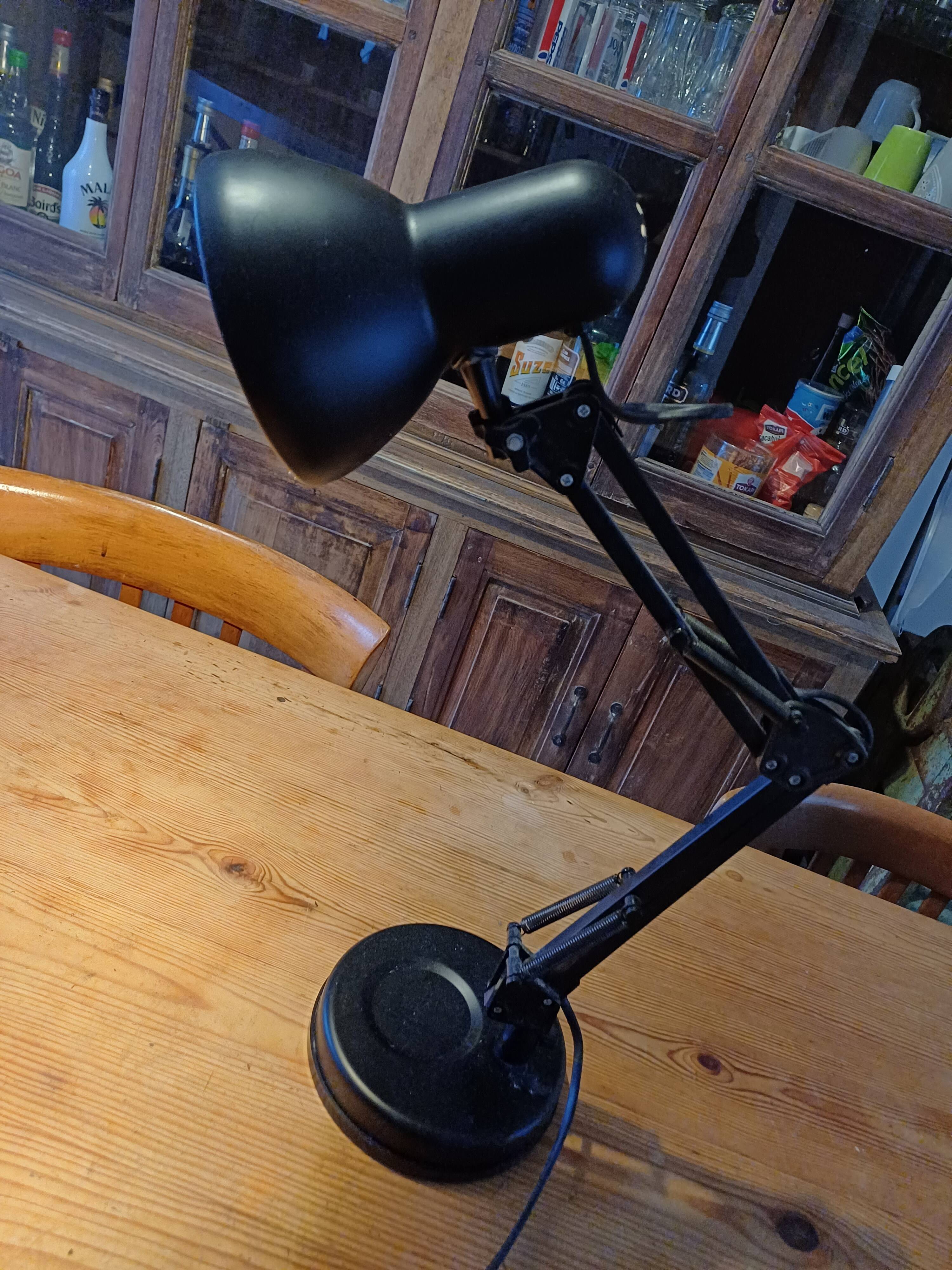 Vintage black metal desk lamp