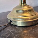 Lampe de bureau vintage en laiton abat-jour en verre