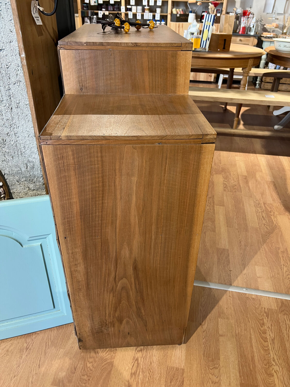 Asymmetrical walnut furniture