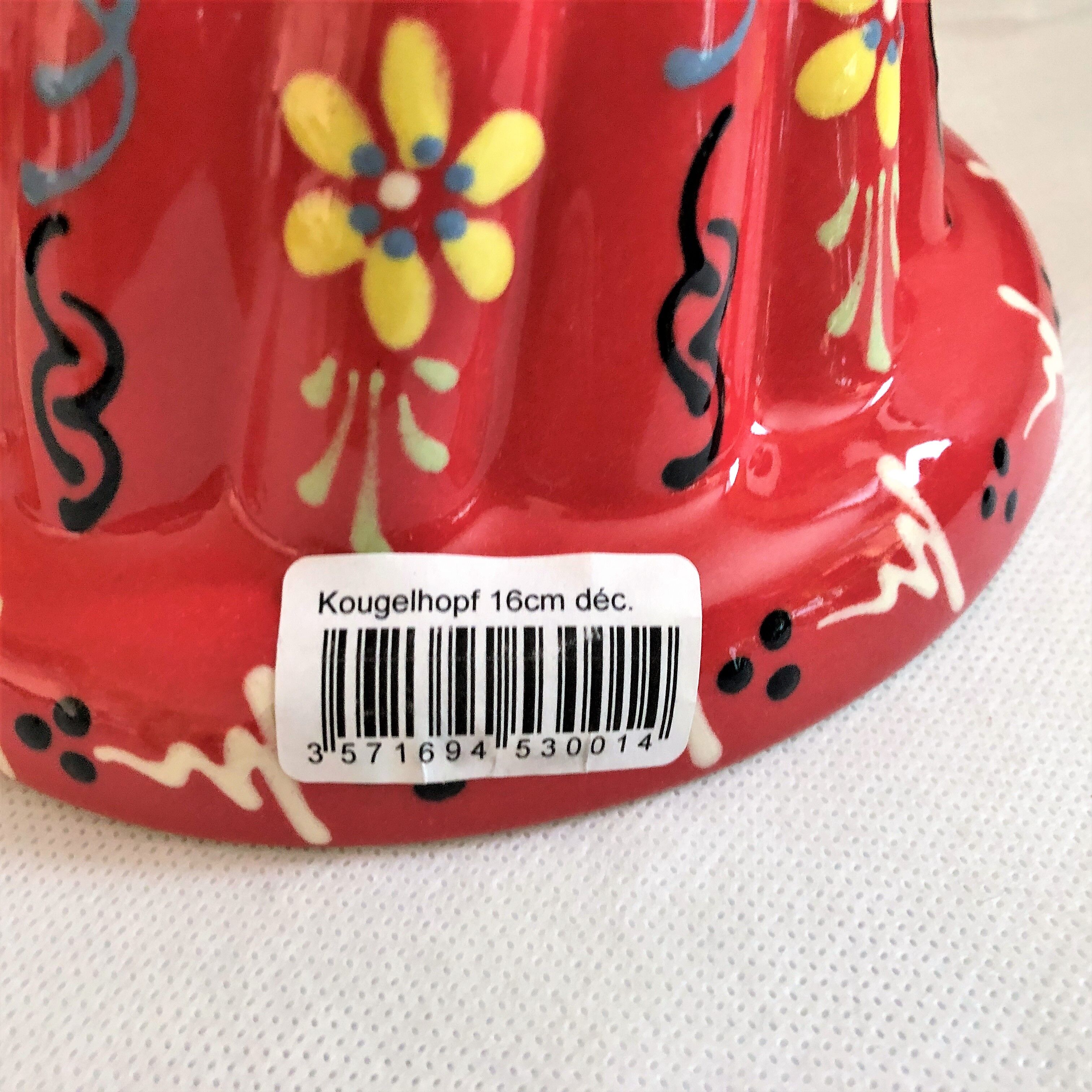 Painted terracotta kouglof mould