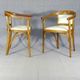 Two Art Deco Fischel armchairs upholstered in cream leather - 1925 - No Thonet