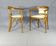 Two Art Deco Fischel armchairs upholstered in cream leather - 1925 - No Thonet
