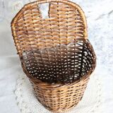 Vintage dark wicker wall basket