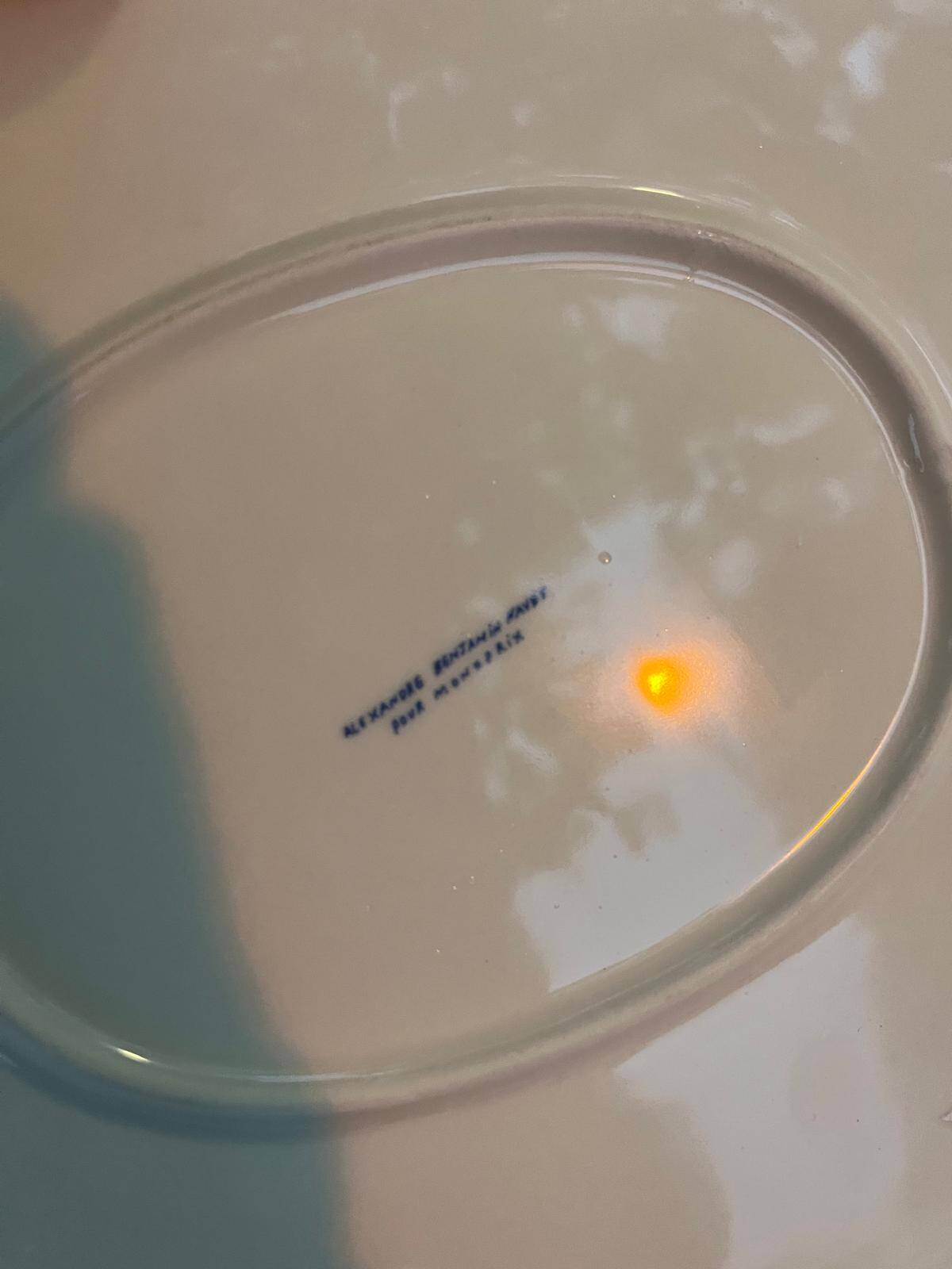 Large lobster motif dish, 37cm - alexandre benjamin navet