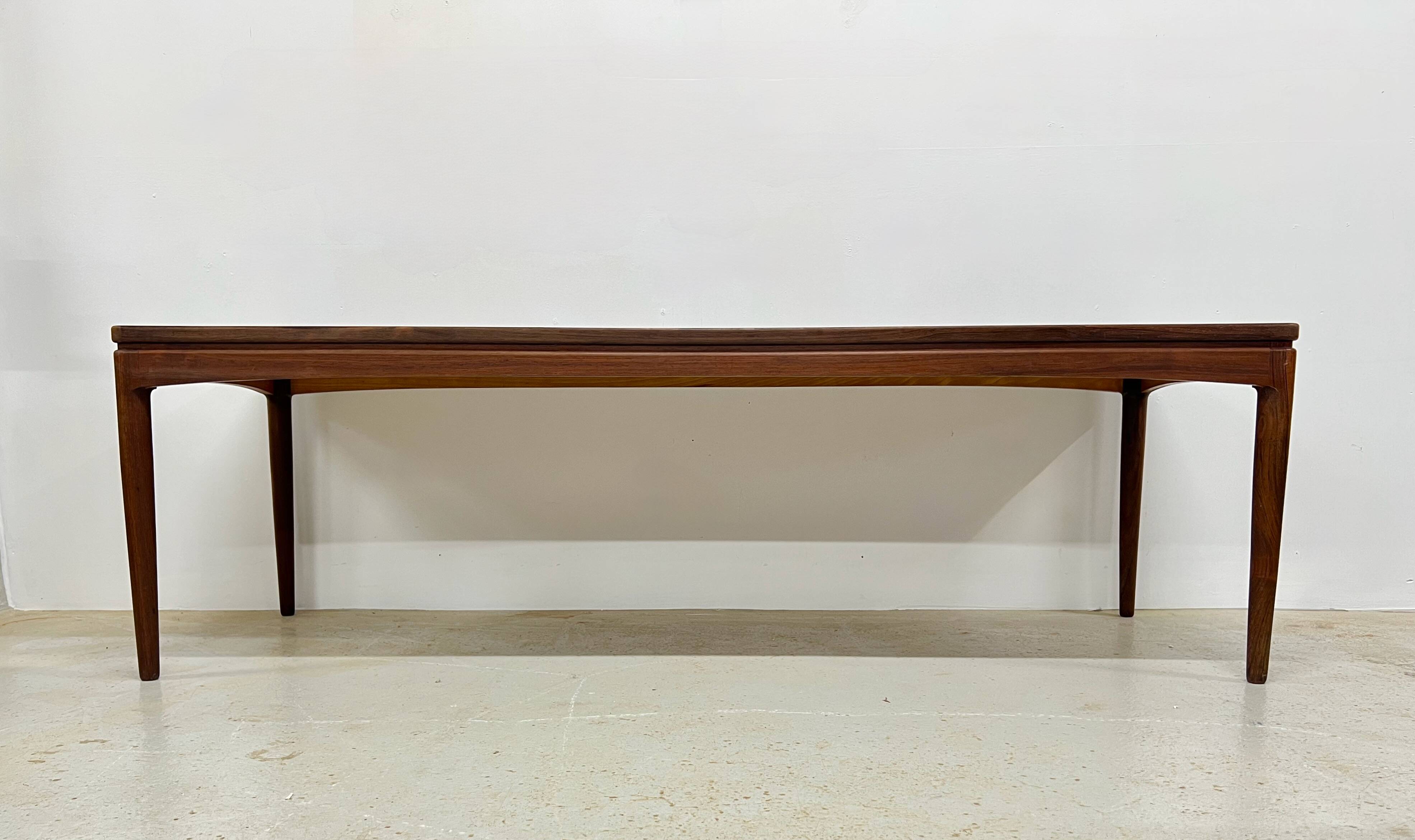 Danish long rosewood coffee table
